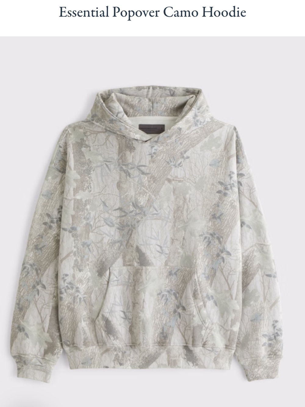 Abercrombie & Fitch Gray Camouflage Hooded Sweatshirt